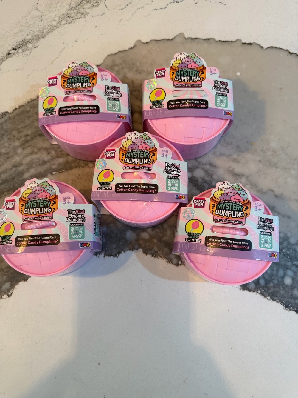 RMS Mystery Cotton Candy Dumpling Bundle Of 5 Scented Surprise Toy - Pink